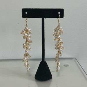 New handmade OOAK Pearl wire wrapped gold filled earrings Swarovski